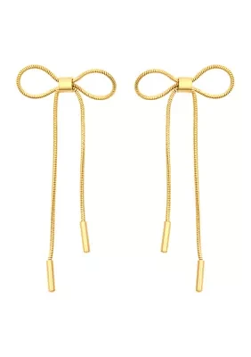 Gold Plated Snake Bow Earrings