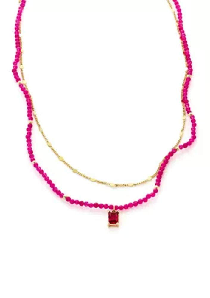 Gold Tone 2 Layer Chain Necklace