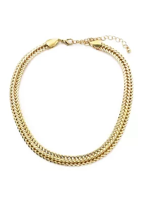 Gold Plated Braided Collar Necklace