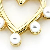 Gold Plated Pearl Heart Toggle Necklace