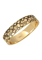 Quilted C Swarovski® Crystal Hinged Bangle Bracelet