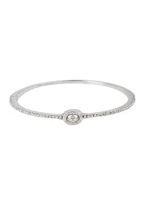 Signature Logo Swarovski® crystals Delicate Hinged Bangle Bracelet