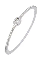 Signature Logo Swarovski® crystals Delicate Hinged Bangle Bracelet