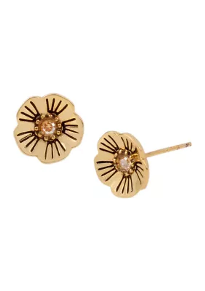 Tea Rose Swarovski® Crystals Stud Earrings