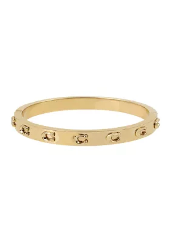 Signature C Hinged Bangle Bracelet