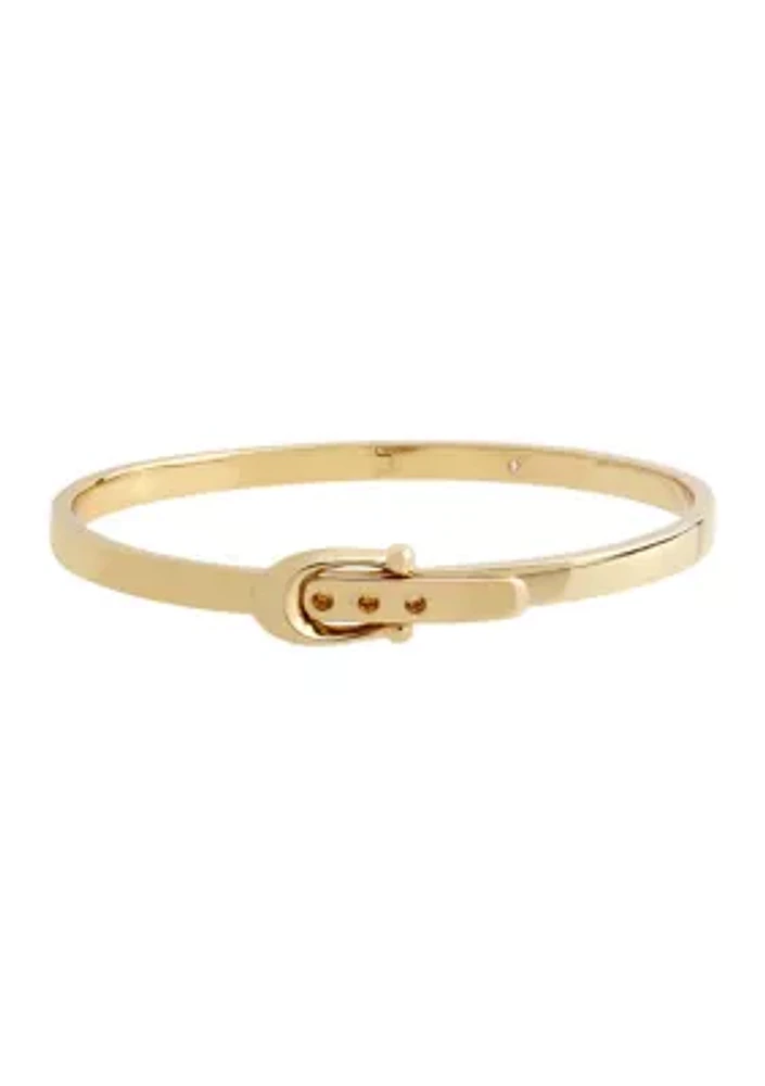 C Buckle Hinged Bangle Bracelet