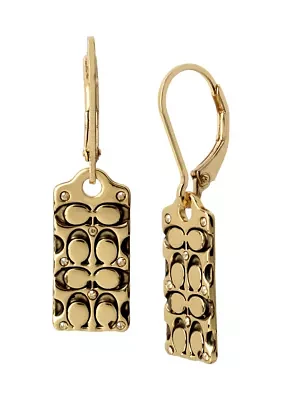 Quilted C Swarovski® Crystals Drop Earrings