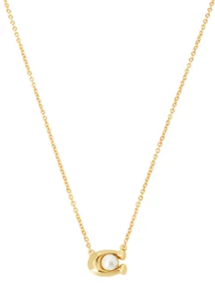 Pearl Signature C Pendant Necklace