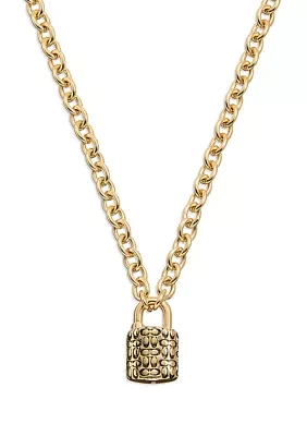 Quilted Padlock Necklace