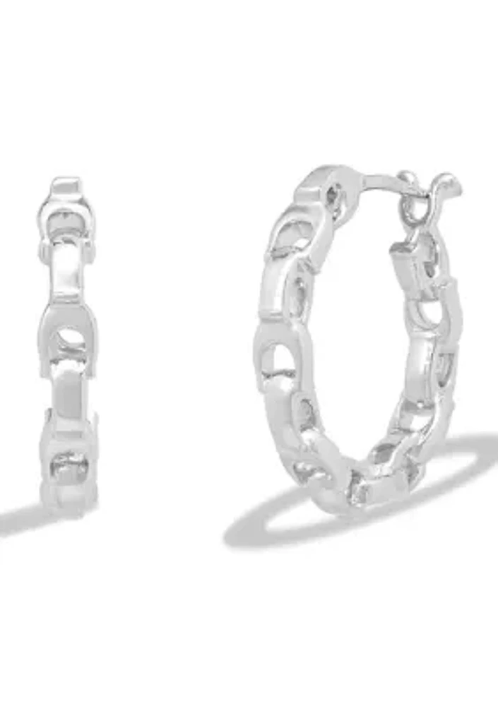 Signature Small Chain Hoop Earrings