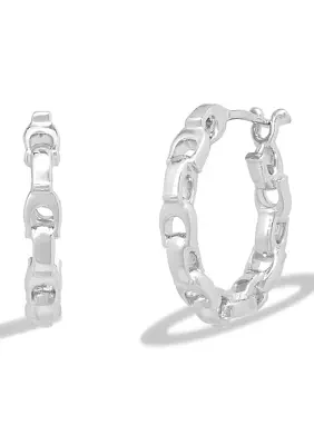 Signature Small Chain Hoop Earrings