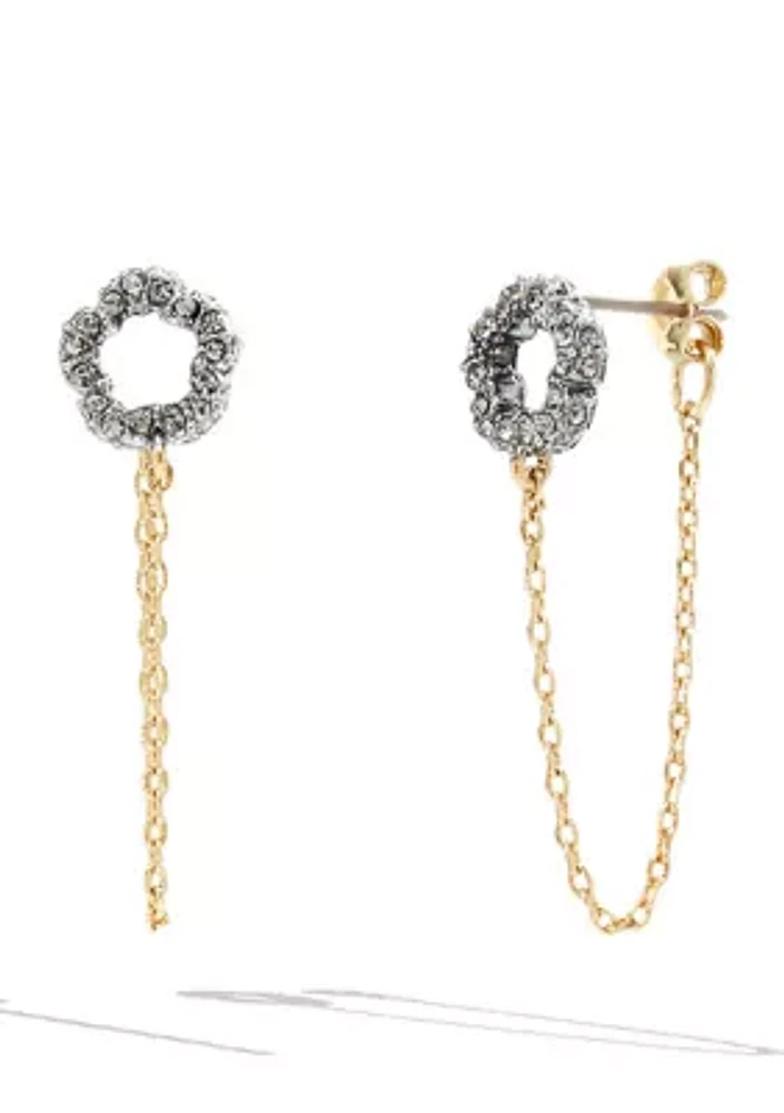 Signature Pavé Tea Rose Swag Earrings