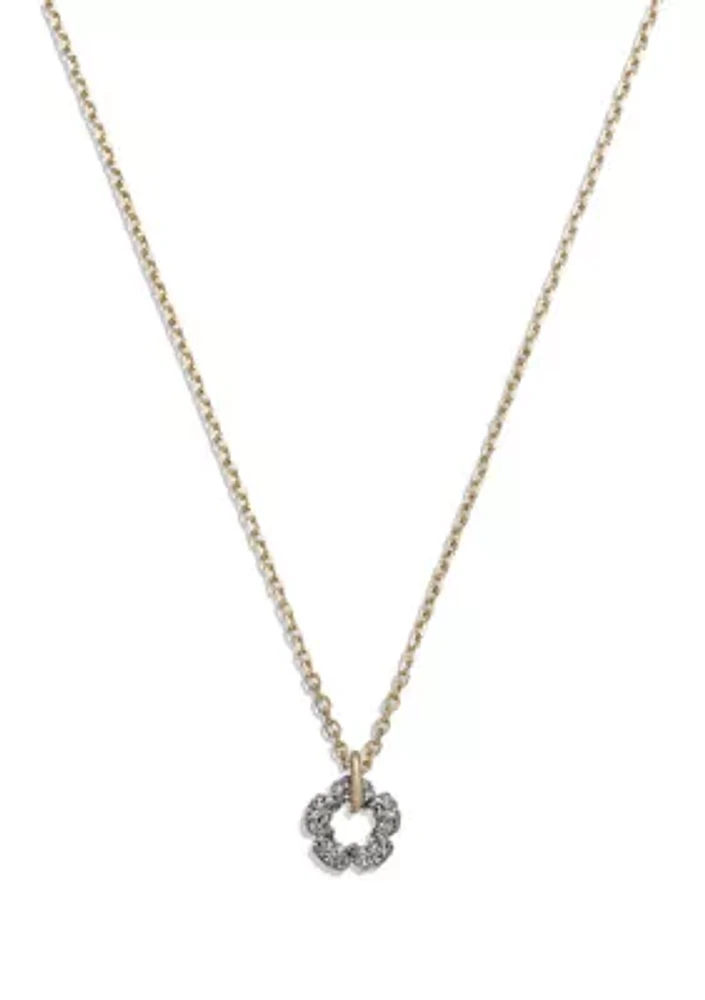 Signature Pavé Tea Rose Pendant Necklace