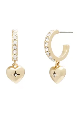 Heart Pavé Huggie Hoop Earrings