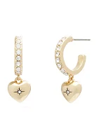 Heart Pavé Huggie Hoop Earrings