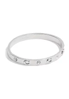 Silver Tone Hinge Bangle Bracelet