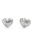 Signature Quilted Puffy Heart Huggie Earrings