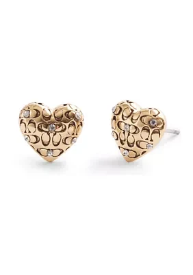 Signature Quilted Heart Stud Earrings