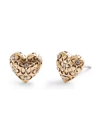 Signature Quilted Heart Stud Earrings