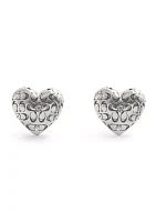 Signature Quilted Heart Stud Earrings