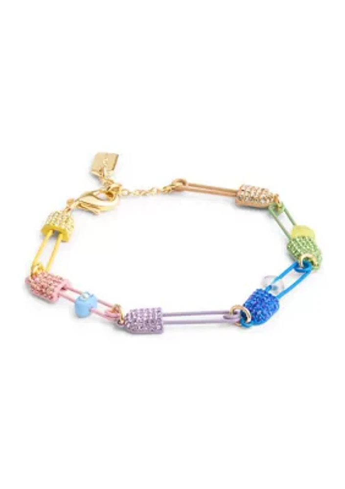 Signature Multicolored Safety Pin Bracelet