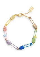 Signature Multicolored Safety Pin Bracelet