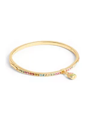 Signature Rainbow Quilted Lock Charm Bangle Bracelet