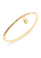 Signature Rainbow Quilted Lock Charm Bangle Bracelet