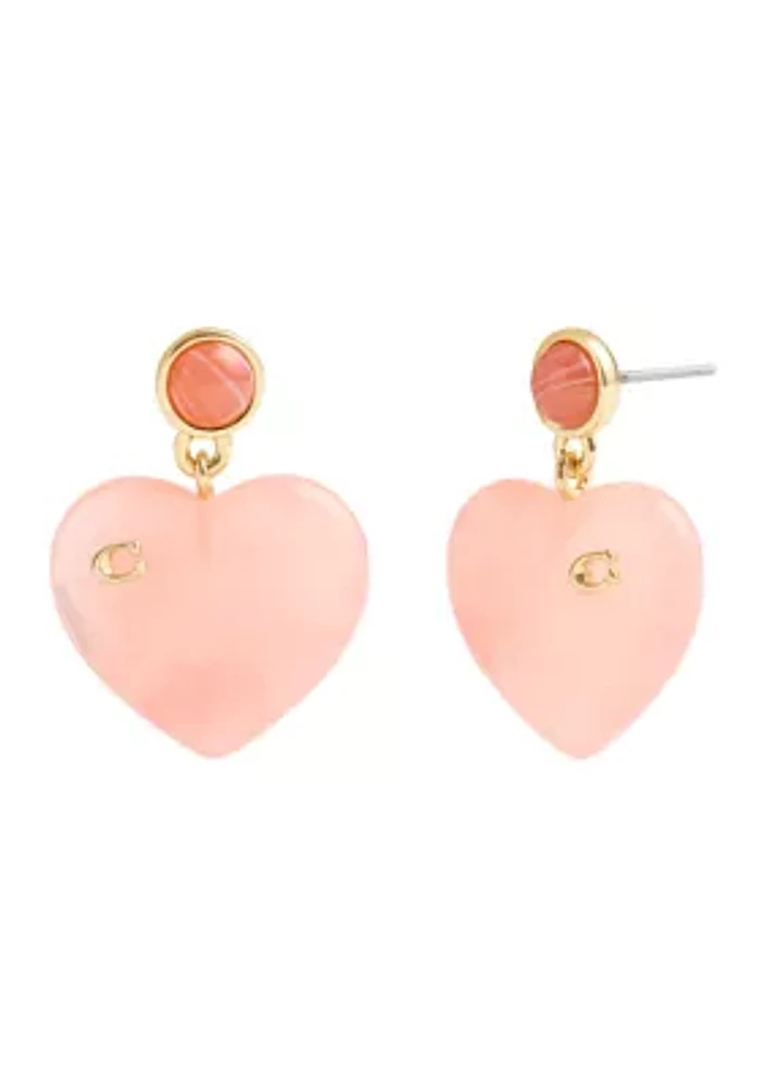 Signature Resin Heart Drop Earrings