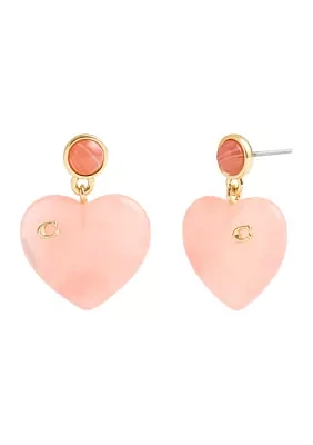 Signature Resin Heart Drop Earrings