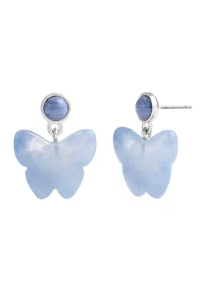 Resin Butterfly Drop Earrings