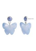 Resin Butterfly Drop Earrings