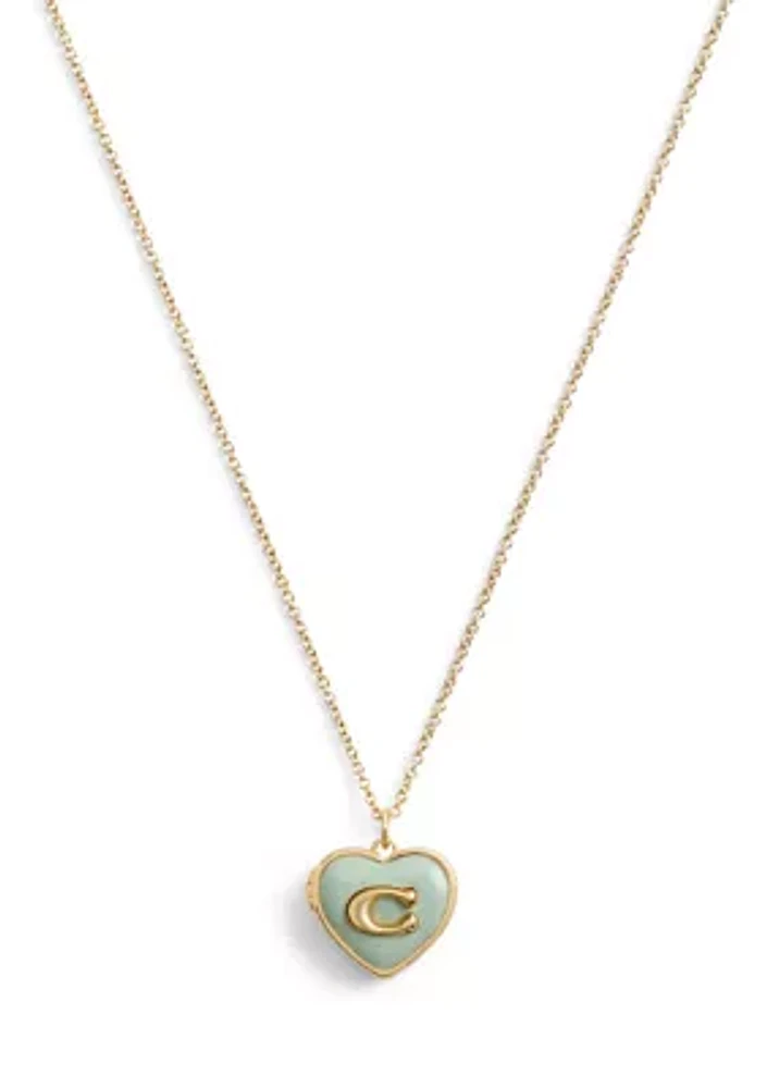 Signature Heart Locket Pendant Necklace