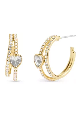 Heart Pearl Hoop Earrings