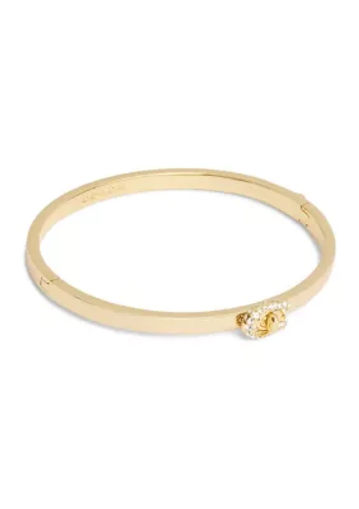 Signature C Pavé Turnlock Bangle Bracelet