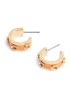 Signature C Enamel Huggie Earrings