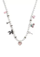 Signature Bowtique Charm Collar Pearl Necklace