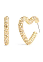 Pavé Heart Hoop Earrings