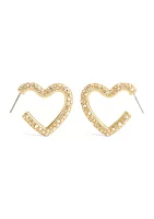 Pavé Heart Hoop Earrings