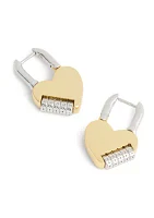 Signature Heart Padlock Drop Earrings