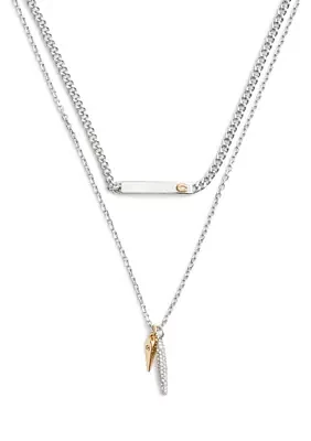 Signature Pavé Spike Layered Necklace