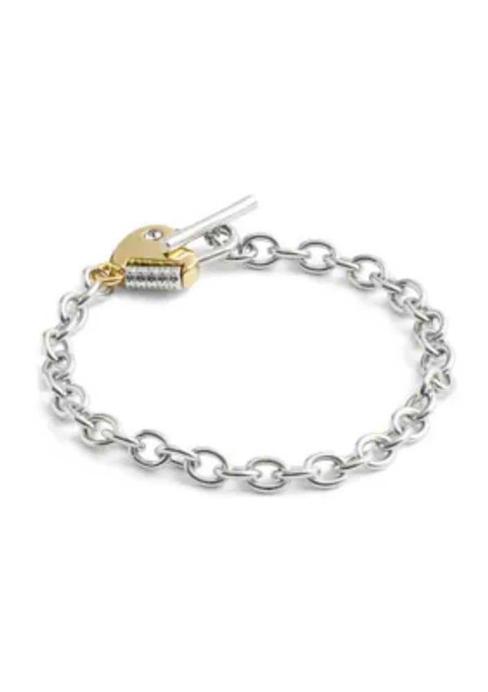 Signature Heart Padlock Charm Bracelet