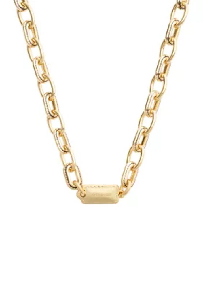 Signature Stitched Chain Collar Necklace