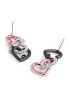 Signature Heart Link Drop Earrings