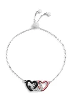 Signature Heart Link Slider Bracelet