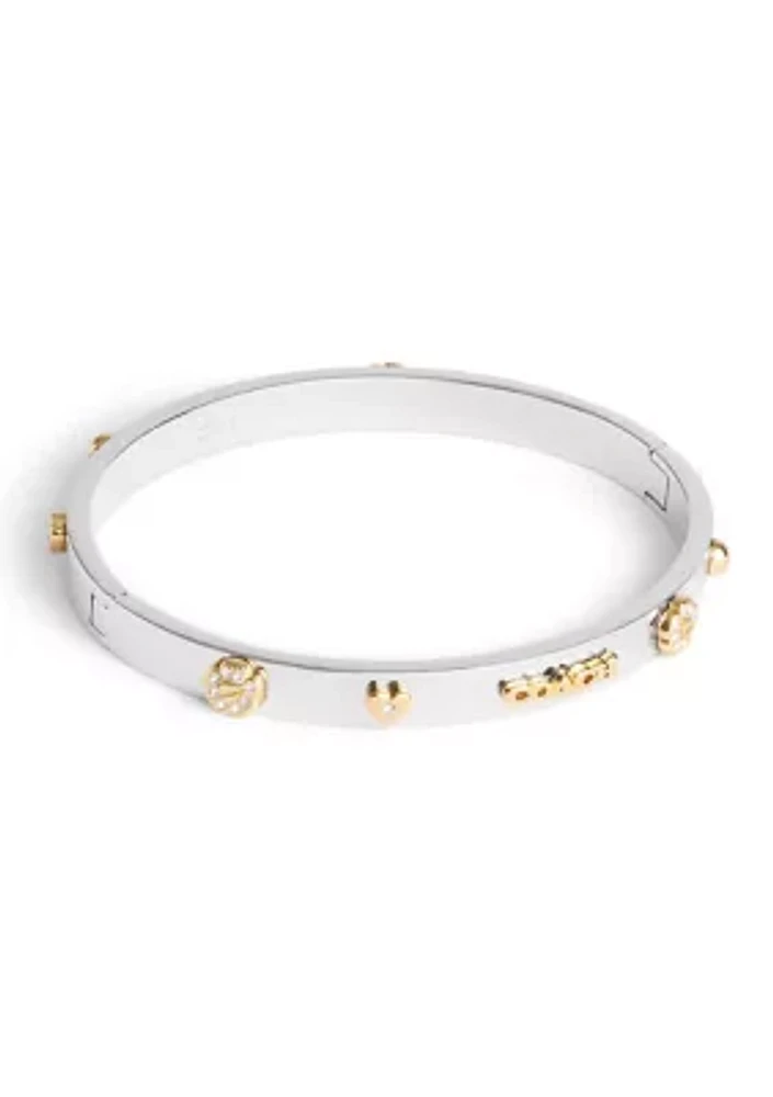 Signature Mixed Motif Bangle Bracelet