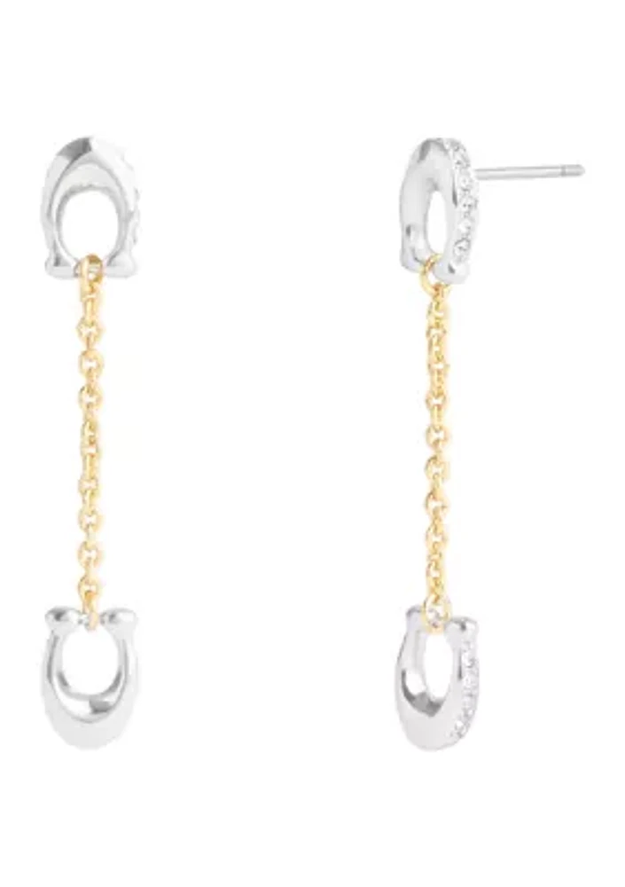 Signature Pavé C Linear Earrings