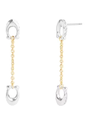 Signature Pavé C Linear Earrings