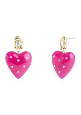 Vintage Charms Signature Puffy Heart Drop Earrings