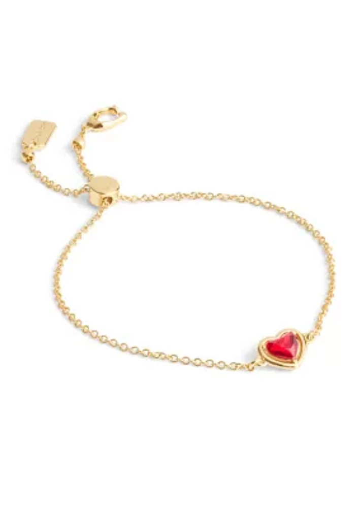 Halo Stone Heart Slider Bracelet